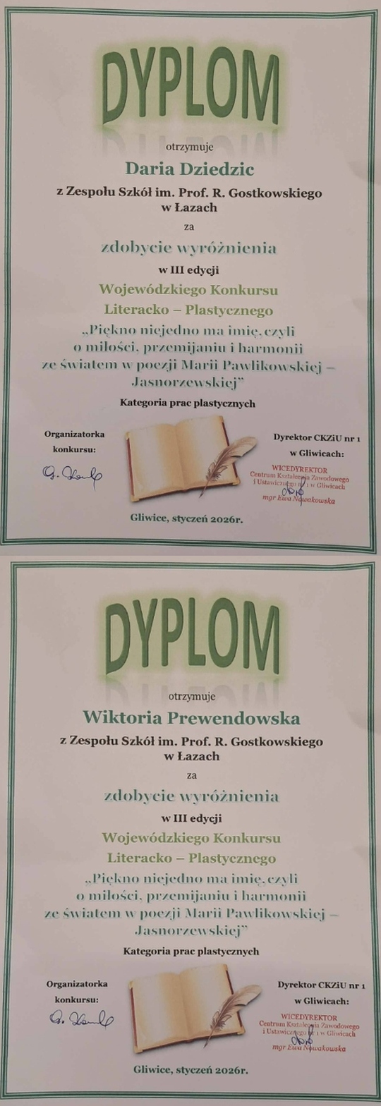 DYPLOMY DLA UCZENNIC